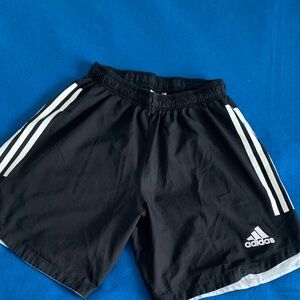 Adidas Men's Black and White Athletic Shorts